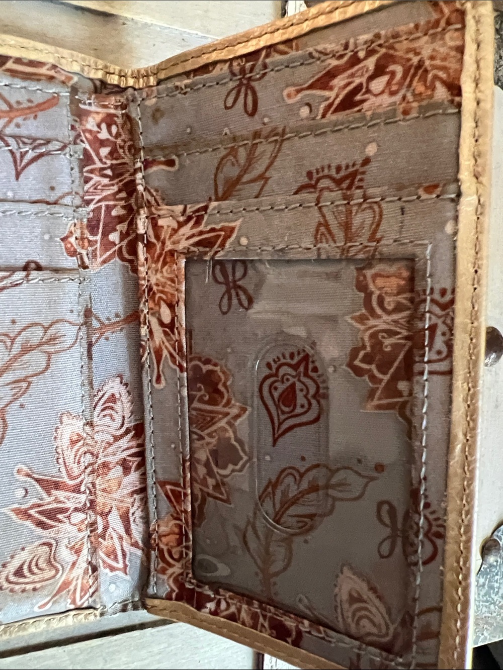 HOBO Metallic Taupe Leather Card Wallet - Picture 10 of 15